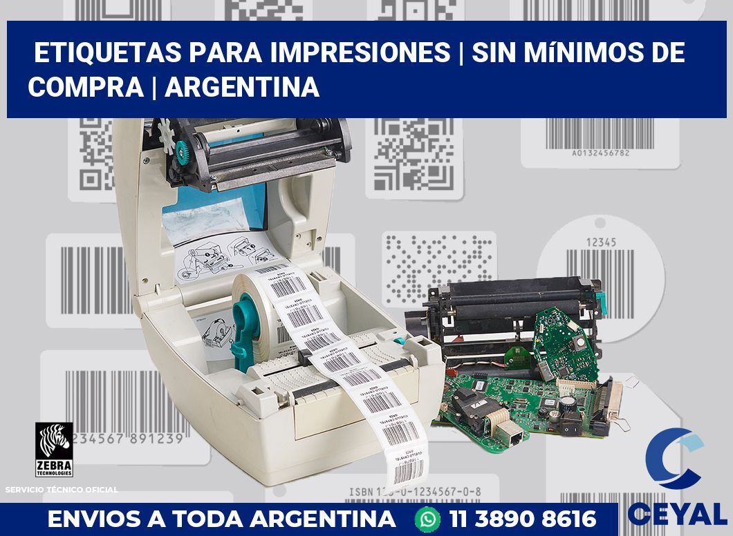 Etiquetas para impresiones | Sin mínimos de compra | Argentina