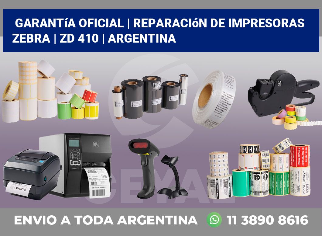 Garantía oficial | Reparación de impresoras ZEBRA | ZD 410 | Argentina