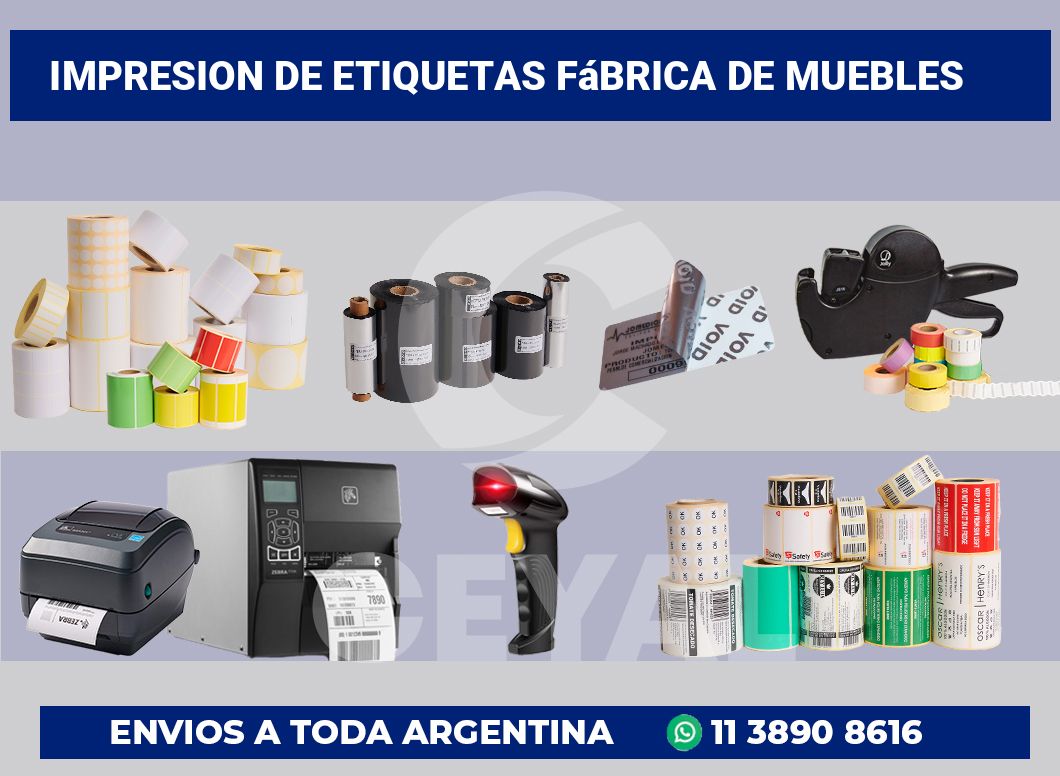 Impresion de etiquetas Fábrica de muebles