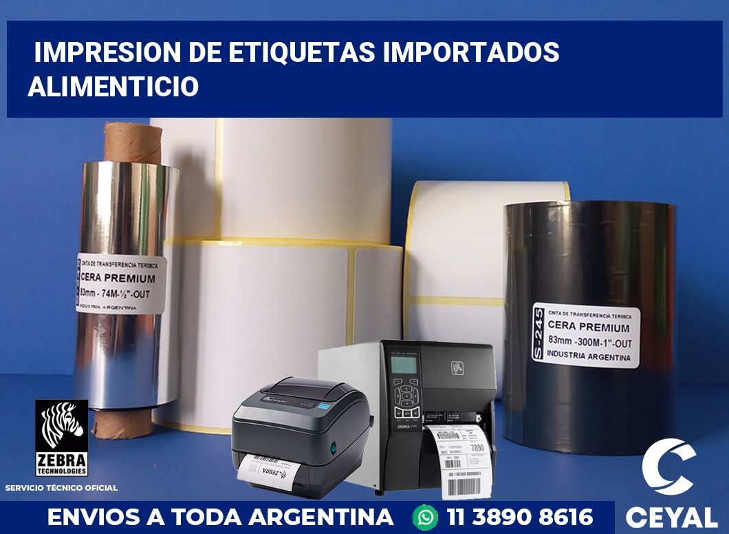 Impresion de etiquetas Importados alimenticio