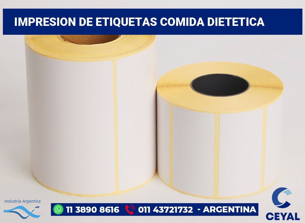 Impresion de etiquetas comida dietetica