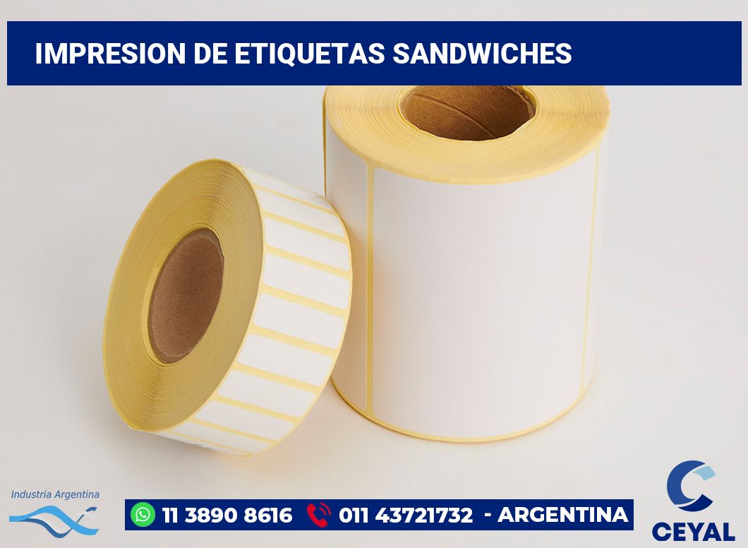 Impresion de etiquetas sandwiches