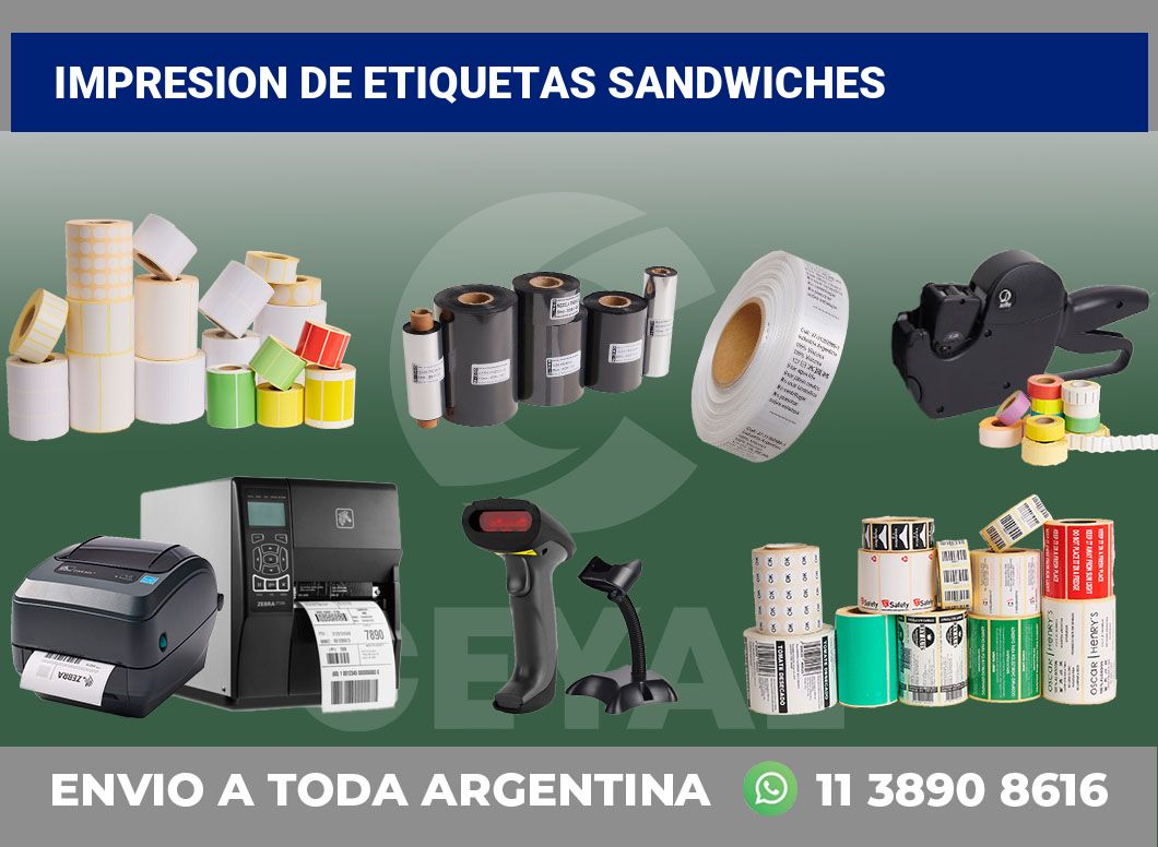 Impresion de etiquetas sandwiches