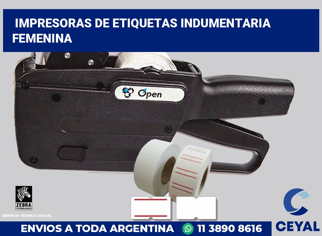 Impresoras de etiquetas Indumentaria femenina