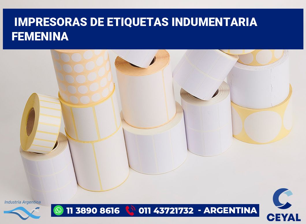 Impresoras de etiquetas Indumentaria femenina