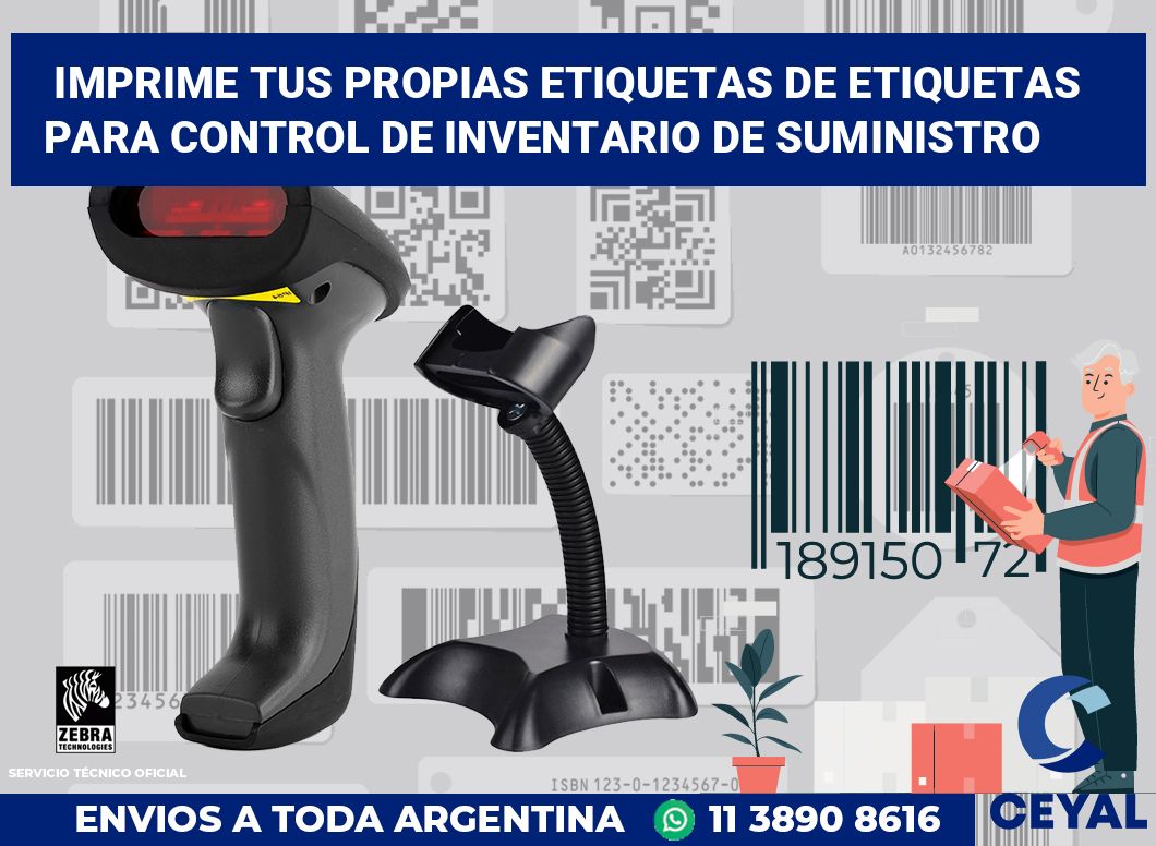 Imprime tus Propias Etiquetas de Etiquetas para Control de Inventario de Suministro