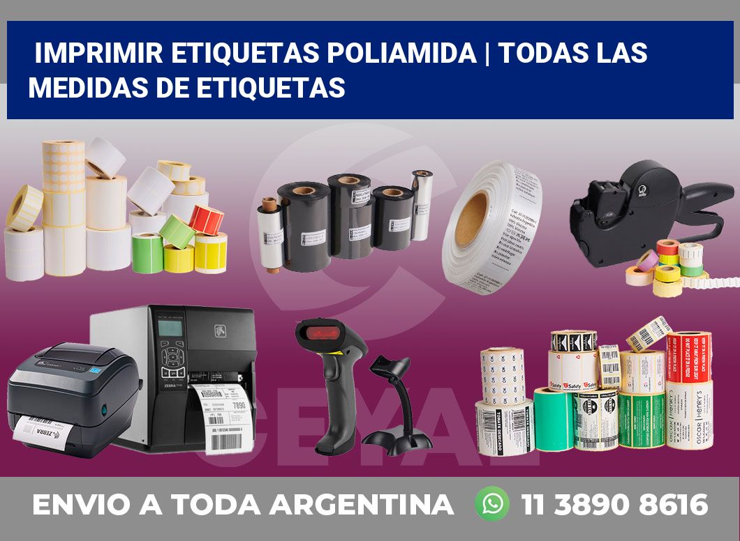 Imprimir etiquetas poliamida | Todas las medidas de etiquetas