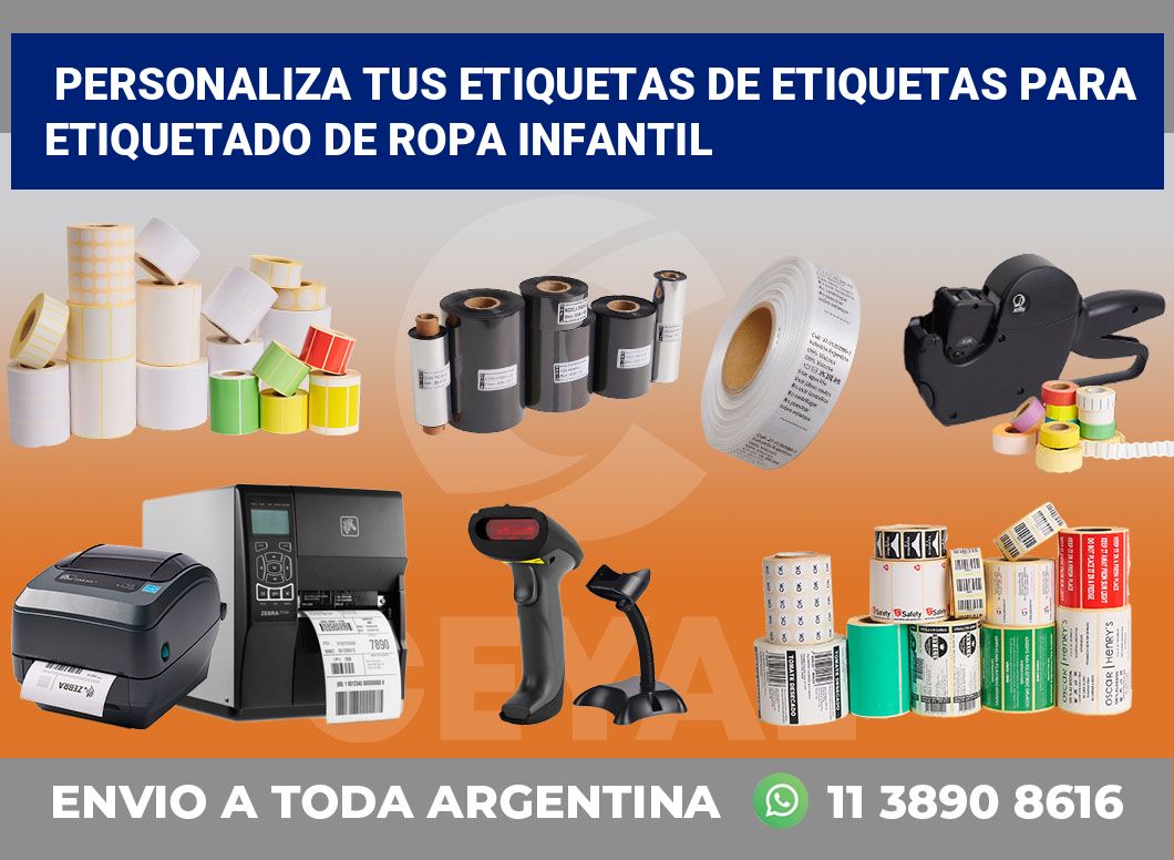Personaliza tus Etiquetas de Etiquetas para Etiquetado de Ropa Infantil