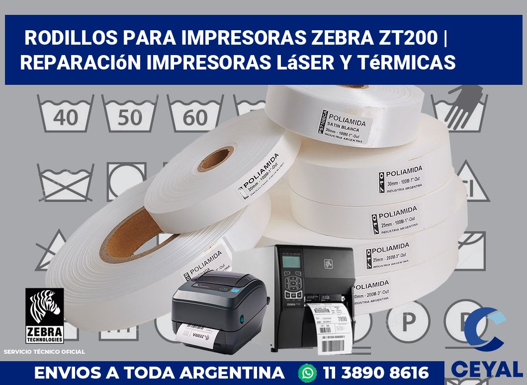 Rodillos para impresoras Zebra ZT200 | Reparación impresoras láser y térmicas