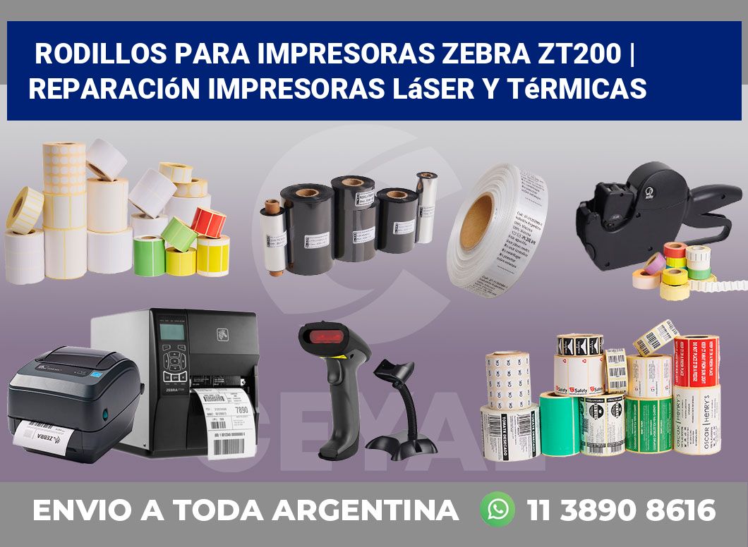Rodillos para impresoras Zebra ZT200 | Reparación impresoras láser y térmicas
