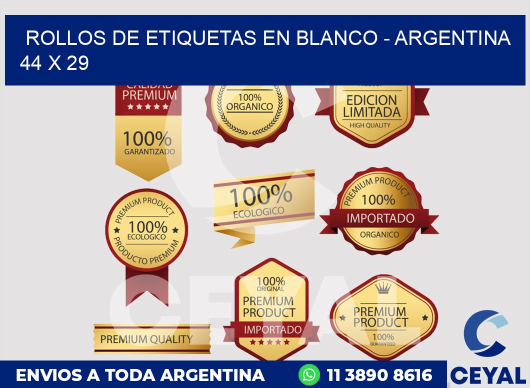 Rollos de etiquetas en blanco - Argentina 44 x 29