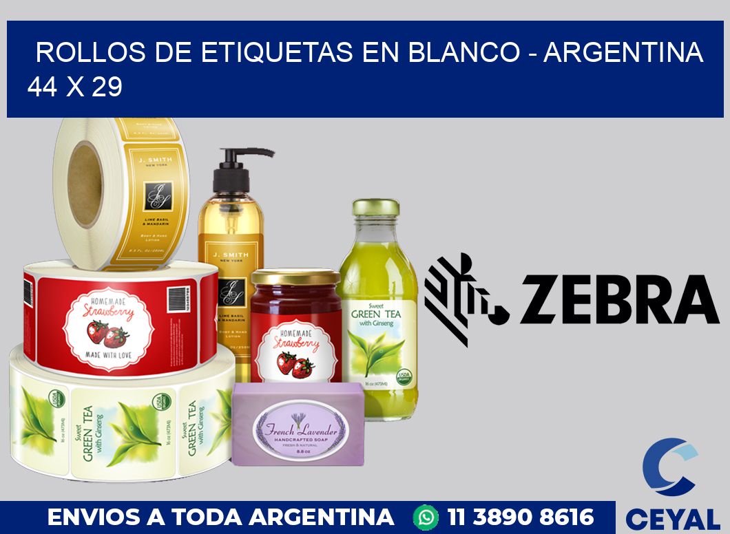 Rollos de etiquetas en blanco - Argentina 44 x 29
