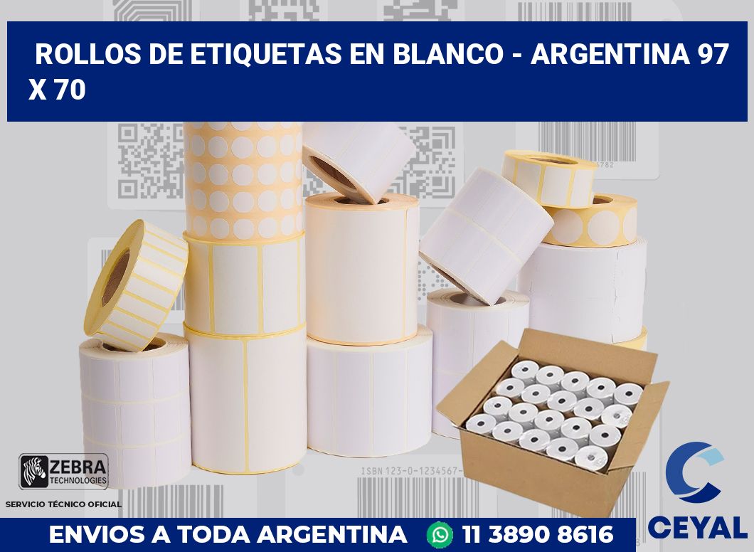 Rollos de etiquetas en blanco – Argentina 97 x 70