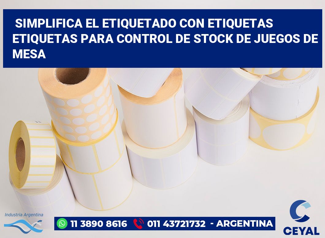 Simplifica el Etiquetado con Etiquetas Etiquetas para Control de Stock de Juegos de Mesa