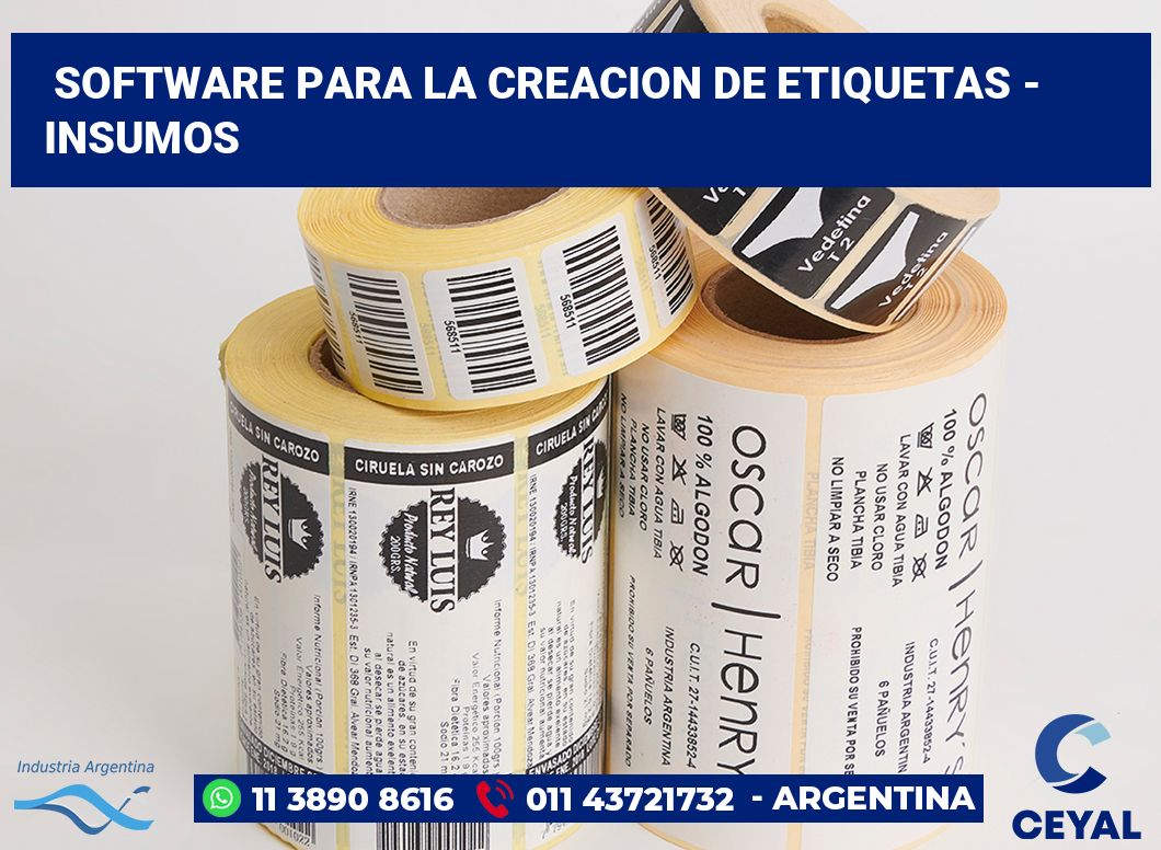 Software para la creacion de etiquetas - Insumos