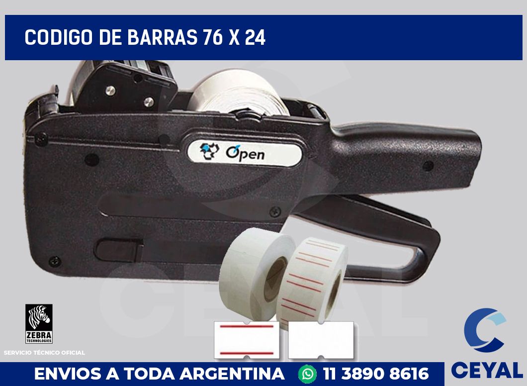 codigo de barras 76 x 24