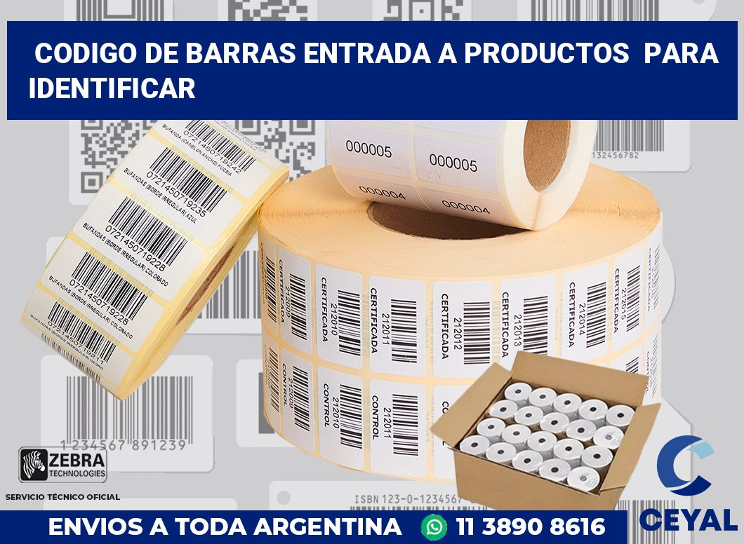 codigo de barras entrada a productos  para identificar