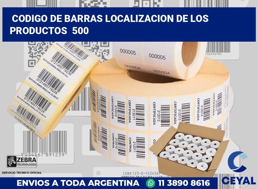 codigo de barras localizacion de los productos  500