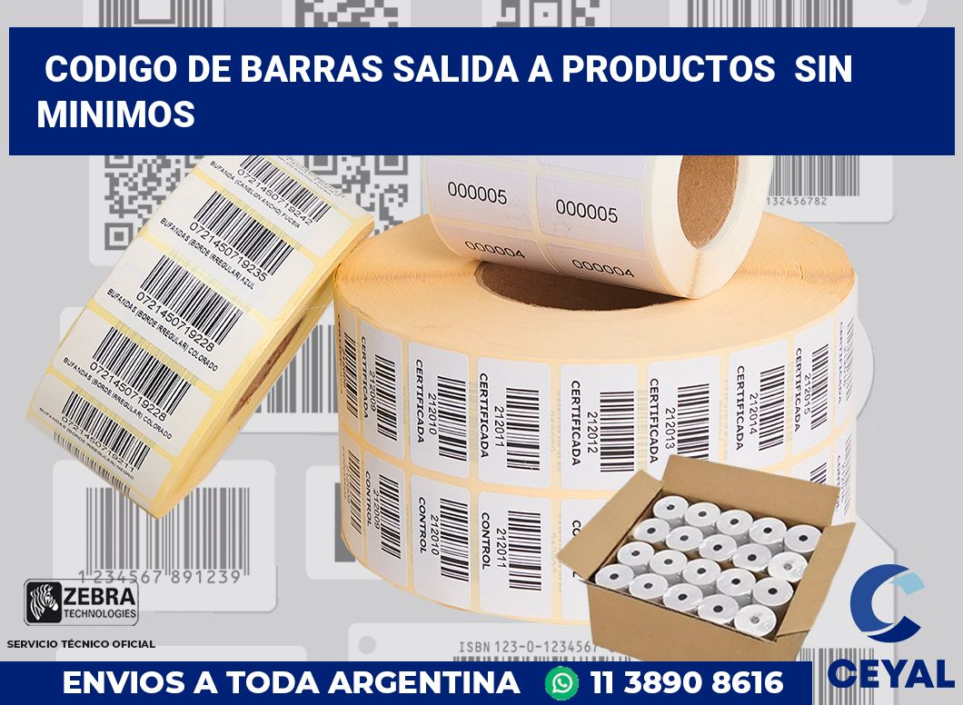 codigo de barras salida a productos  sin minimos