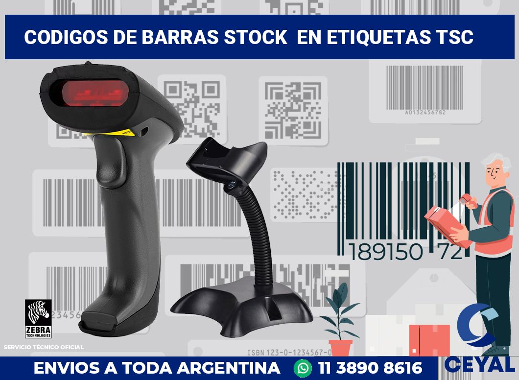 codigos de barras stock  en etiquetas tsc
