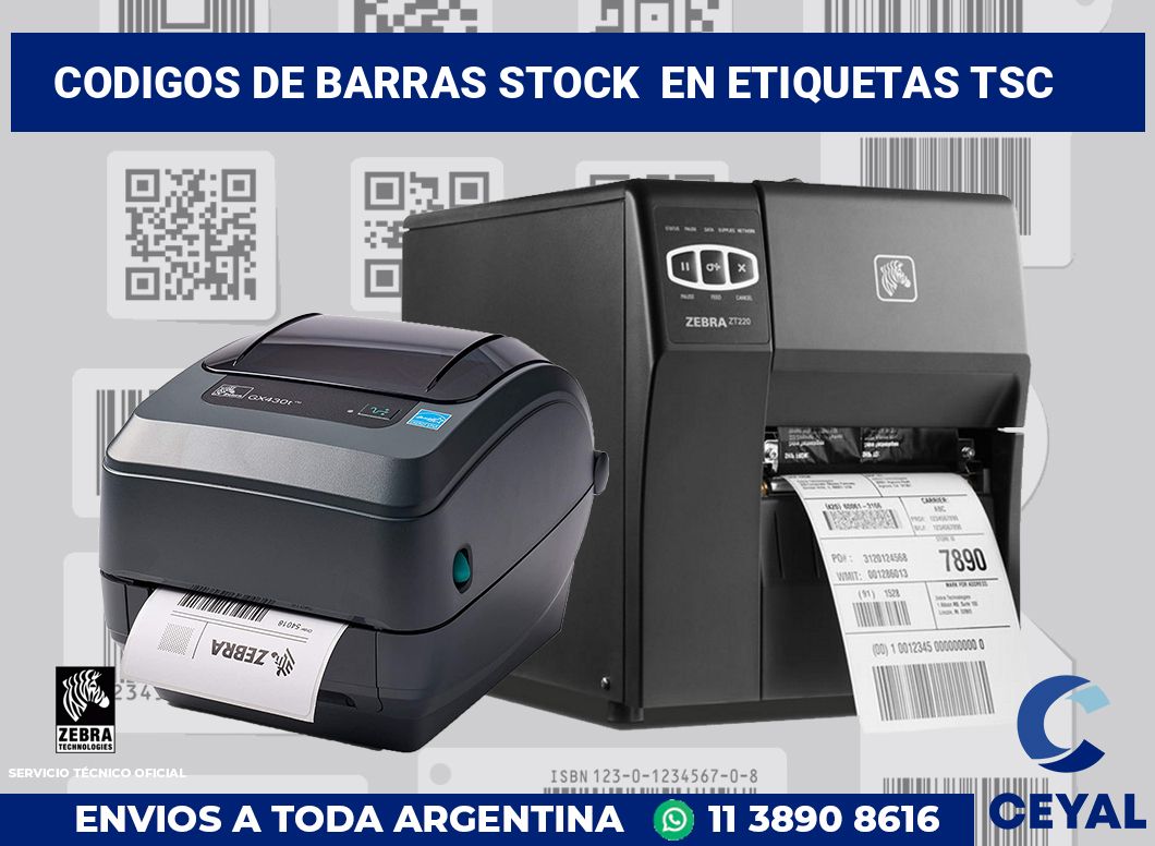 codigos de barras stock  en etiquetas tsc