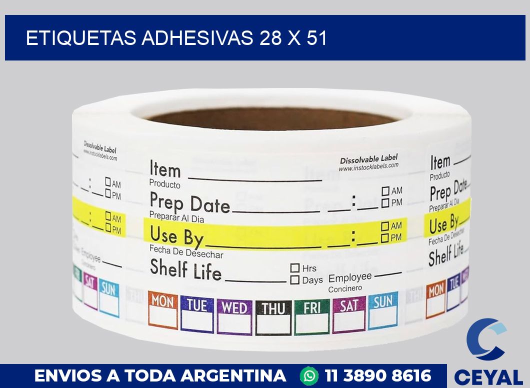 etiquetas adhesivas 28 x 51