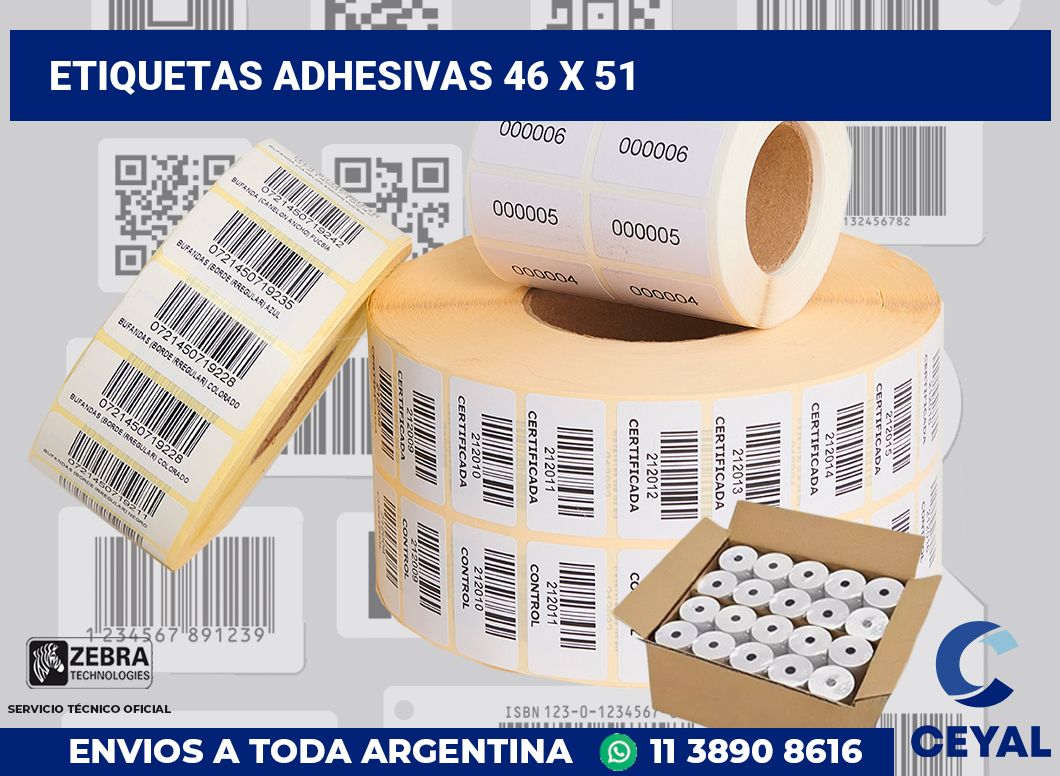 etiquetas adhesivas 46 x 51