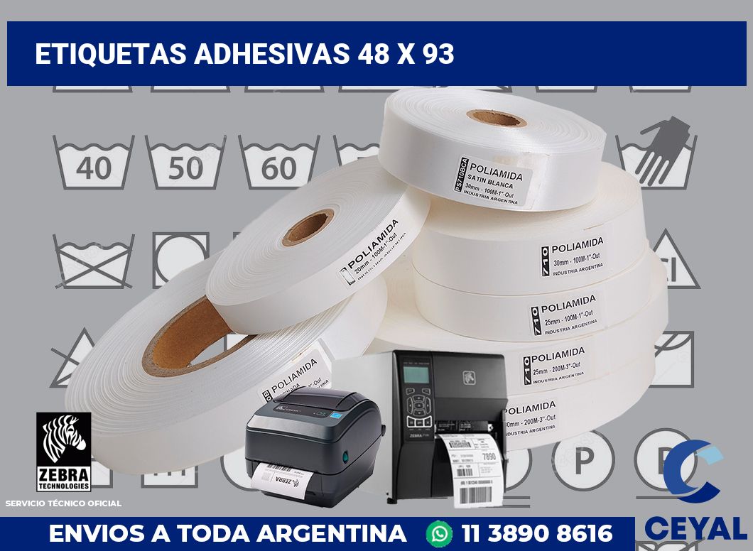 etiquetas adhesivas 48 x 93