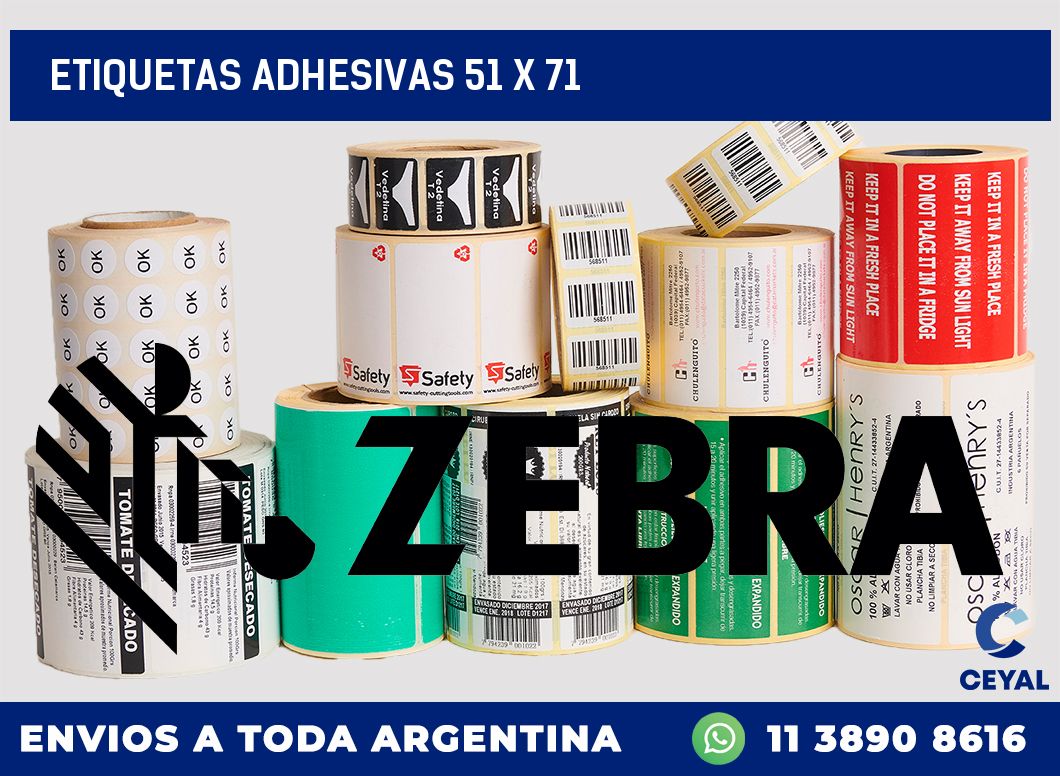 etiquetas adhesivas 51 x 71