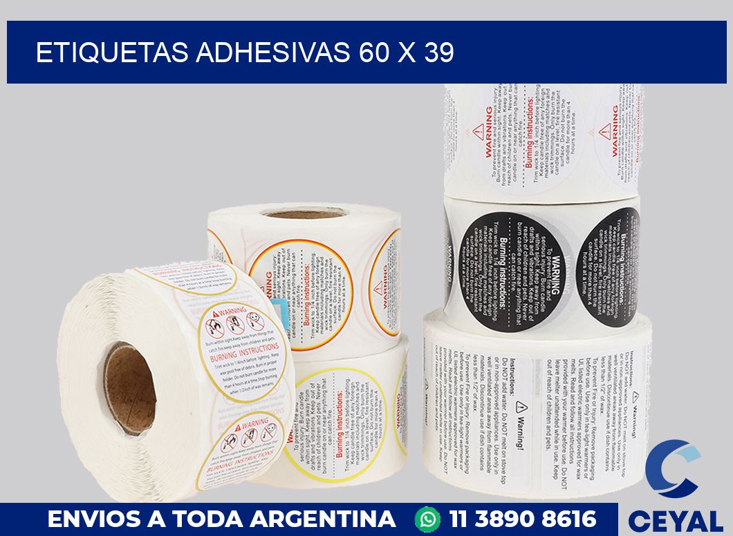 etiquetas adhesivas 60 x 39