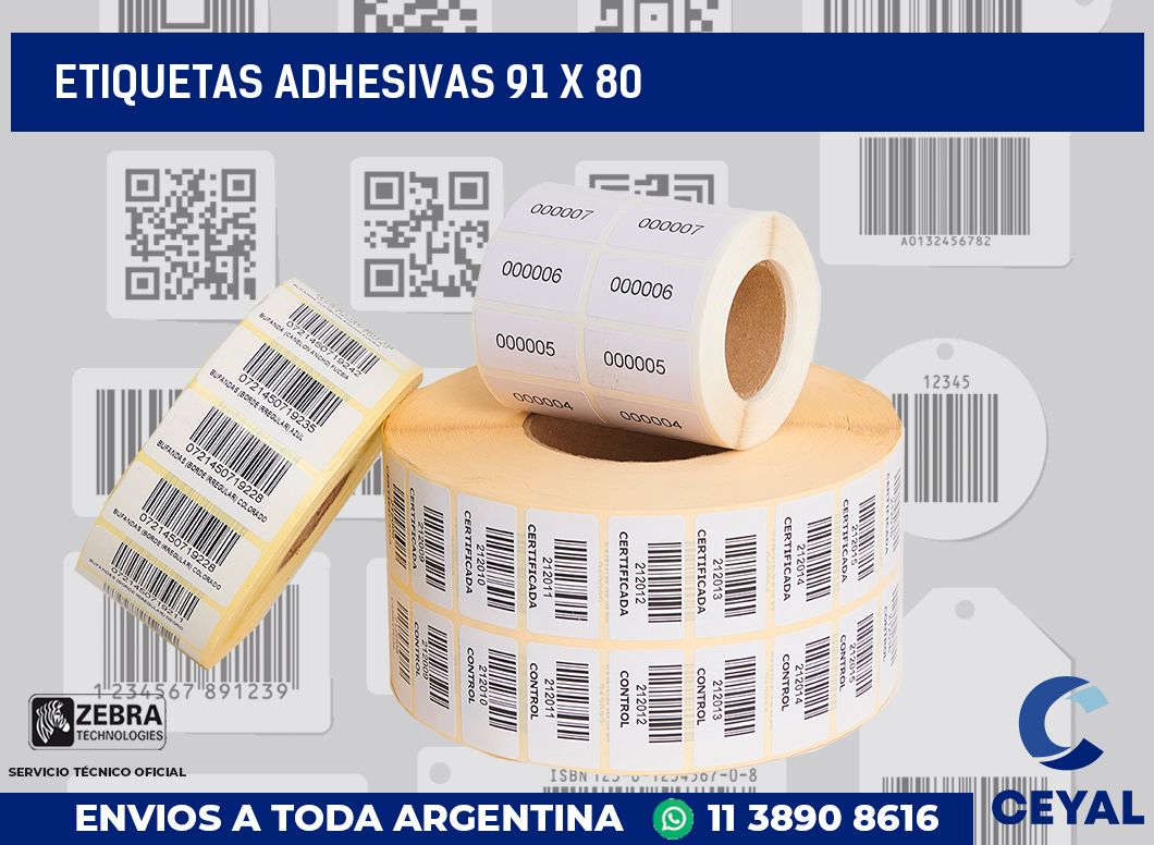 etiquetas adhesivas 91 x 80