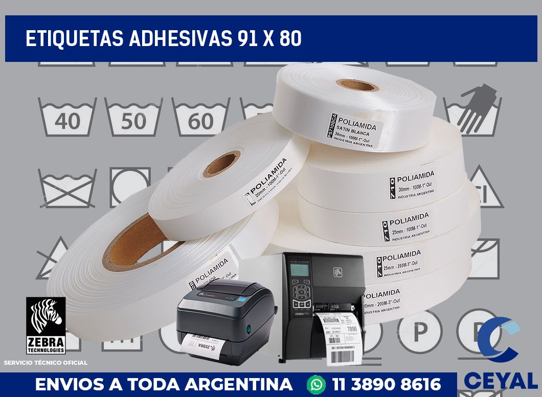 etiquetas adhesivas 91 x 80