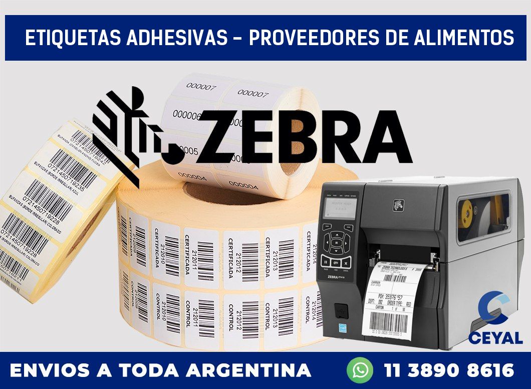 etiquetas adhesivas - proveedores de alimentos