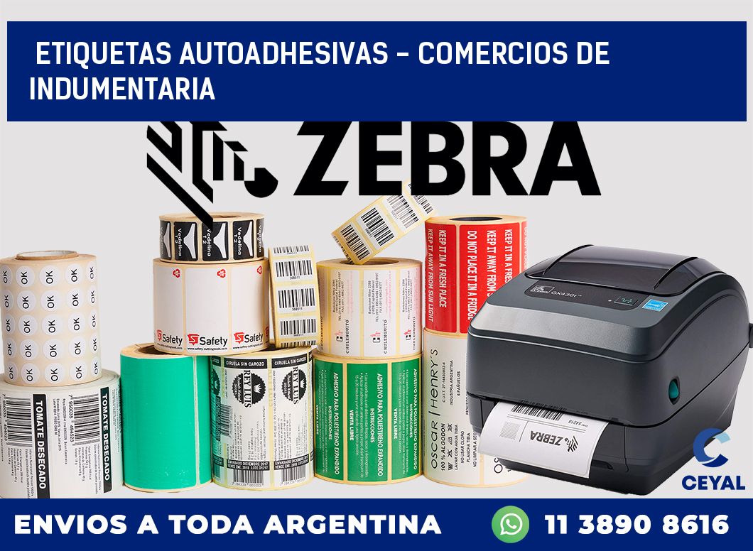 etiquetas autoadhesivas - Comercios de indumentaria