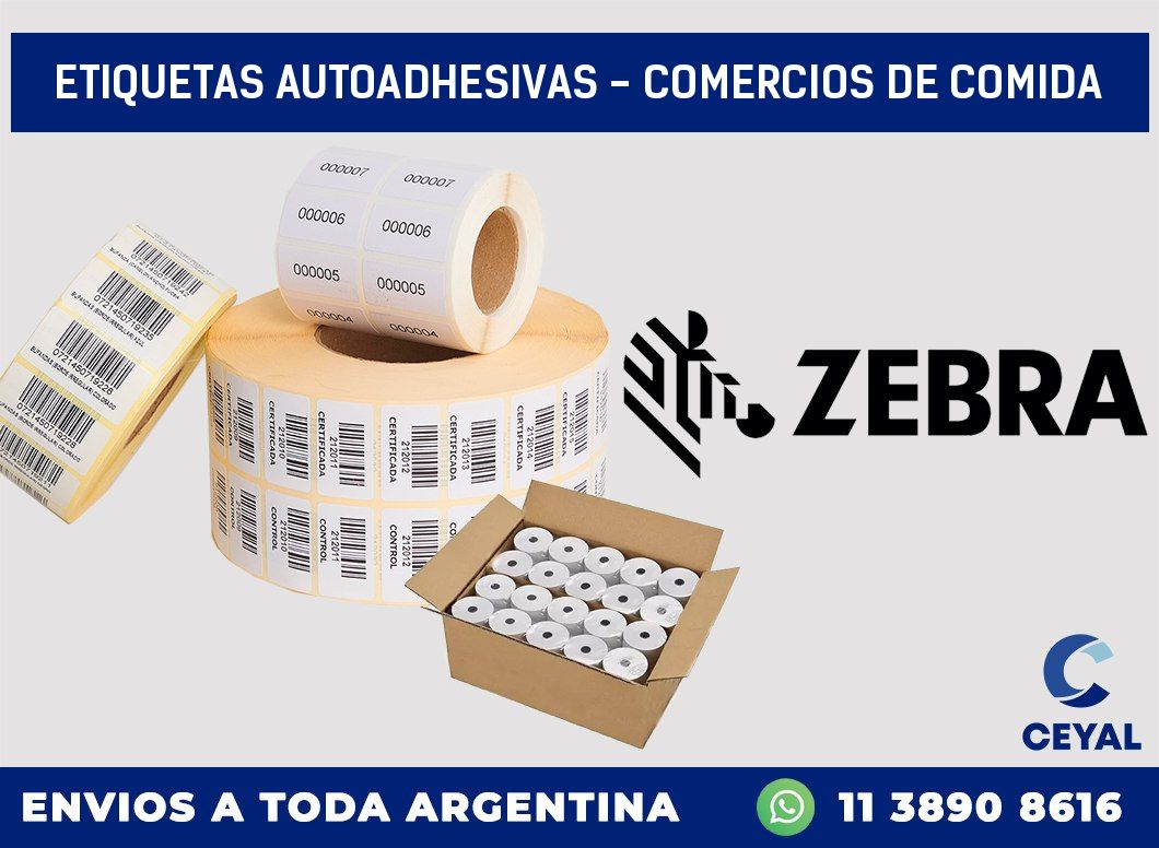 etiquetas autoadhesivas - comercios de comida