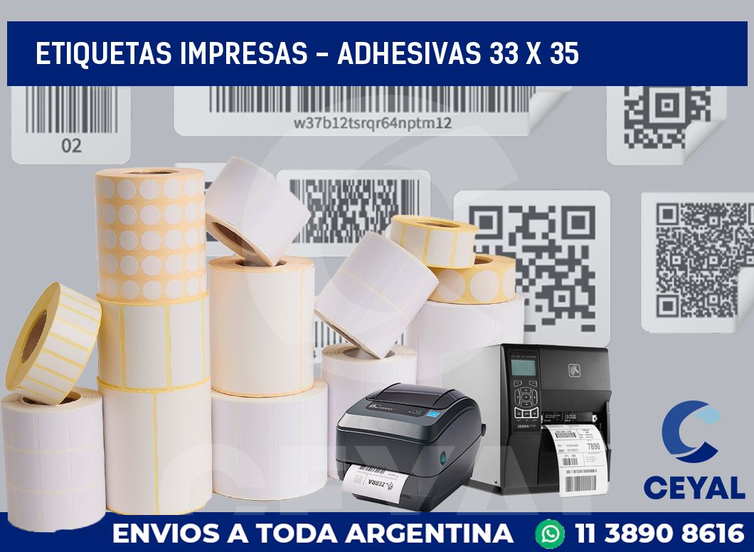 etiquetas impresas – Adhesivas 33 x 35