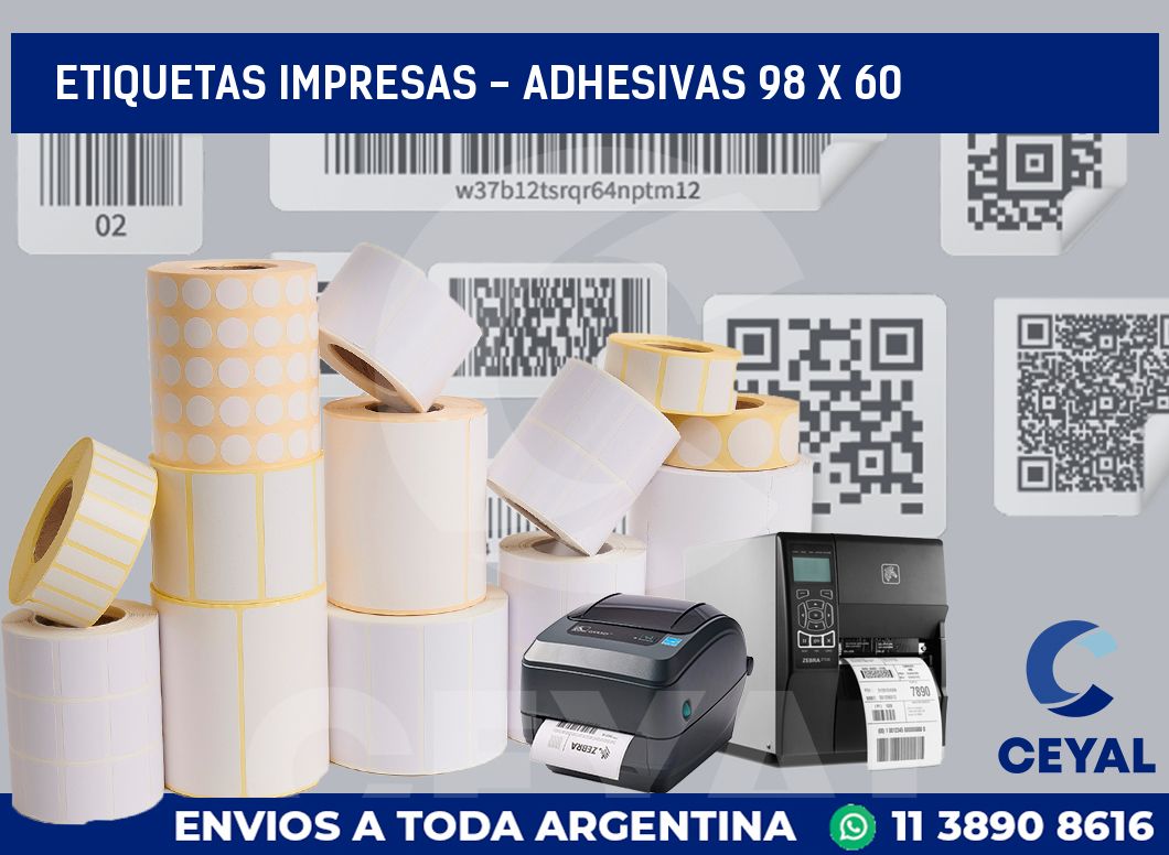 etiquetas impresas – Adhesivas 98 x 60