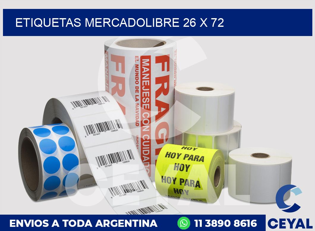 etiquetas mercadolibre 26 x 72