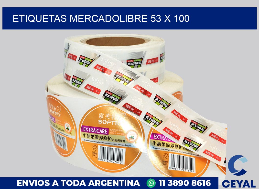 etiquetas mercadolibre 53 x 100