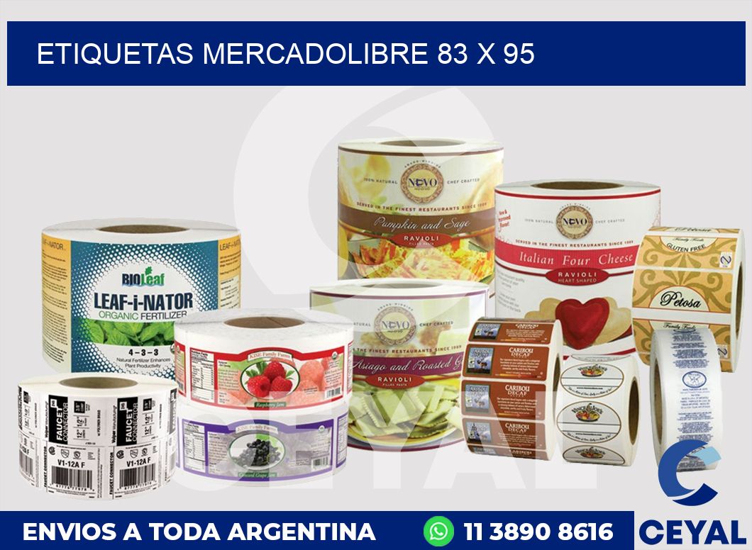 etiquetas mercadolibre 83 x 95