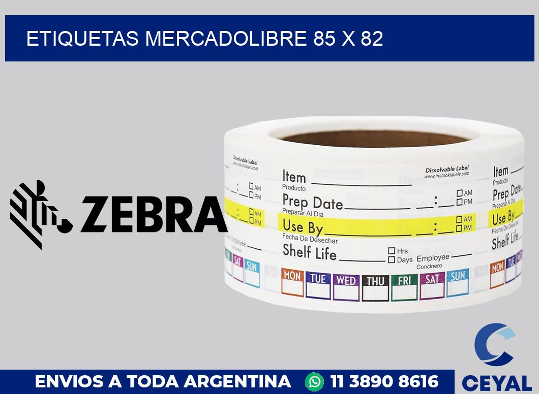 etiquetas mercadolibre 85 x 82