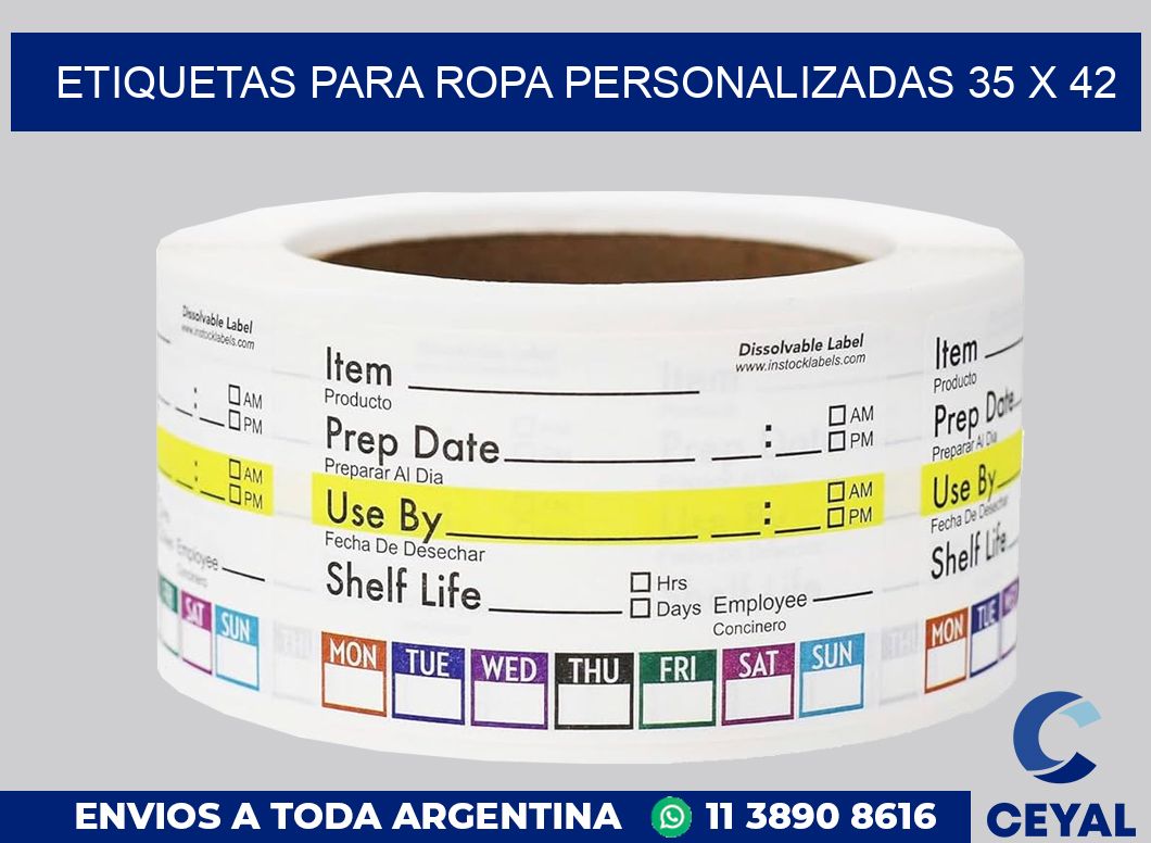 etiquetas para ropa personalizadas 35 x 42