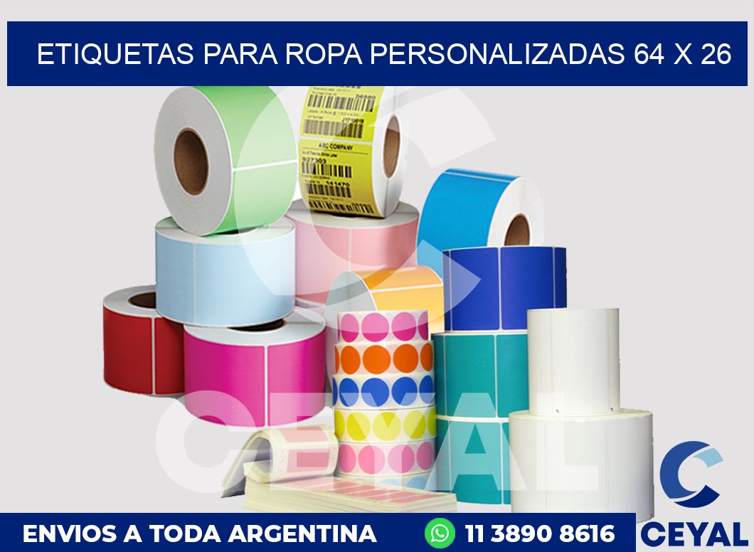 etiquetas para ropa personalizadas 64 x 26