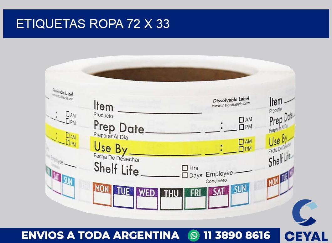 etiquetas ropa 72 x 33