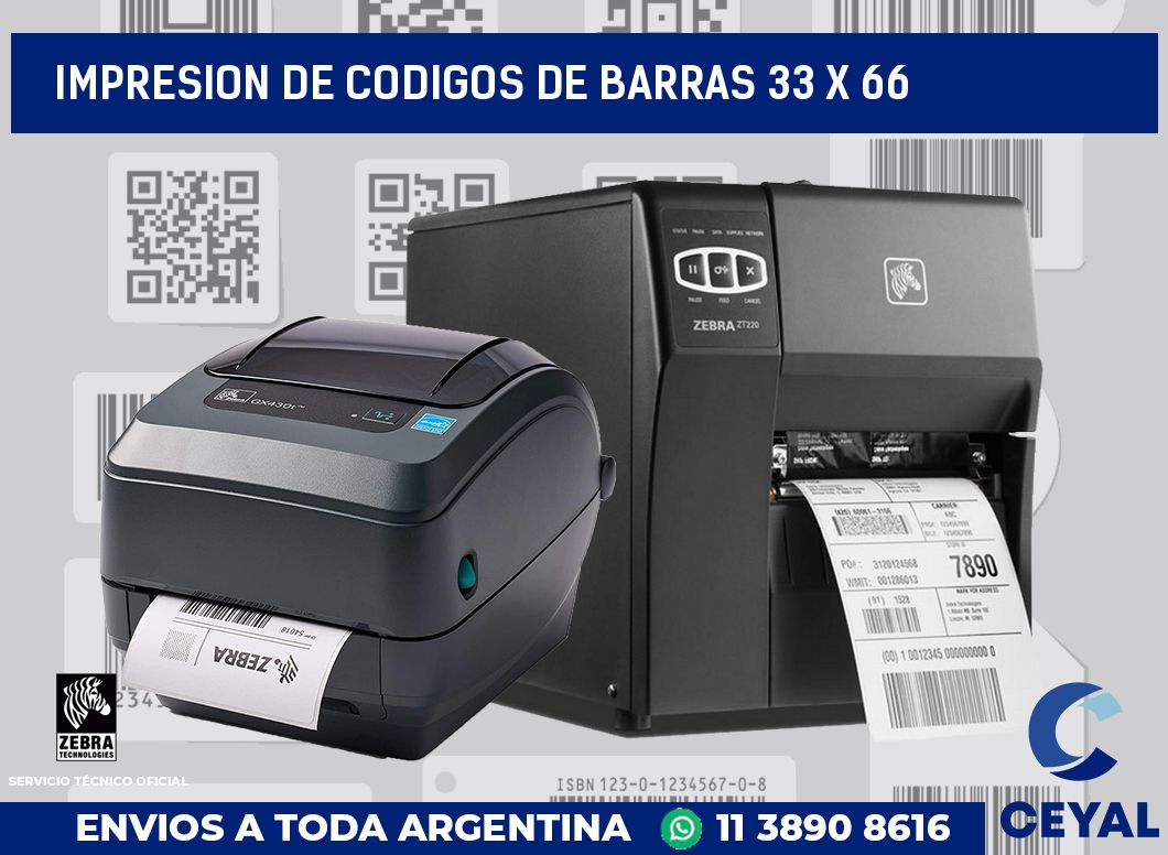 impresion de codigos de barras 33 x 66