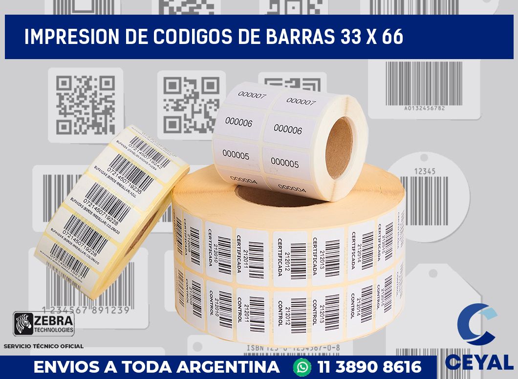 impresion de codigos de barras 33 x 66
