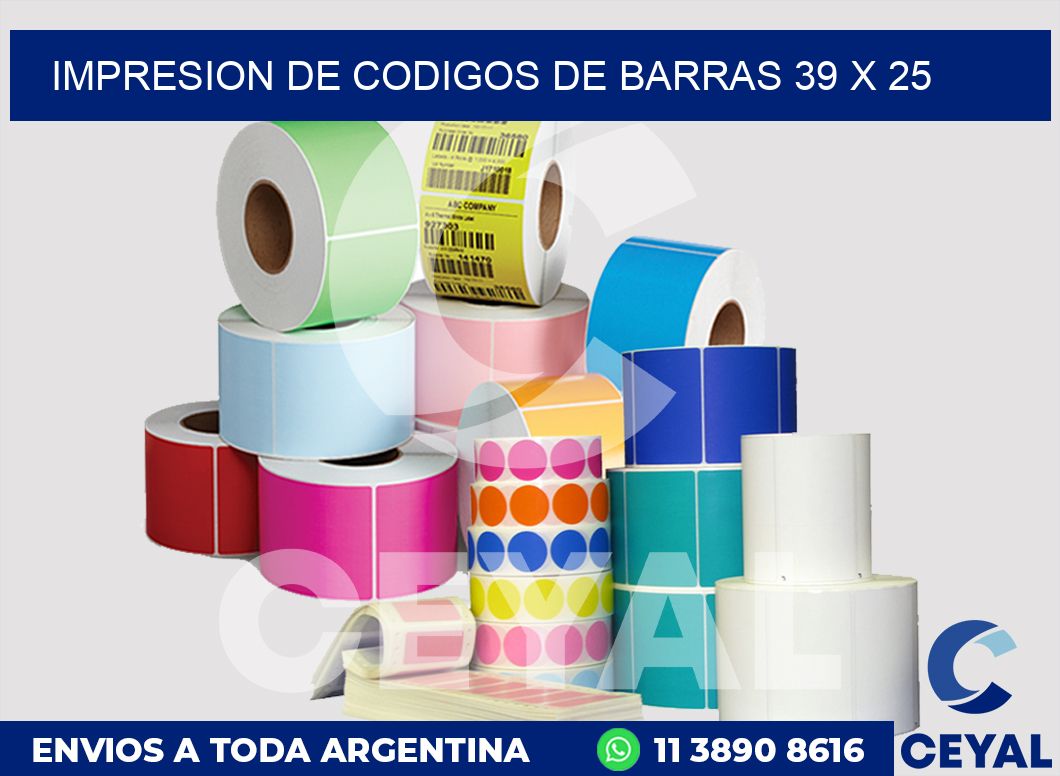 impresion de codigos de barras 39 x 25