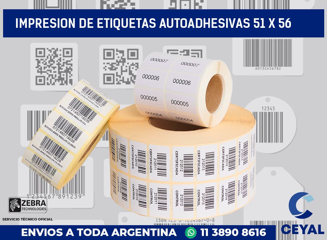 impresion de etiquetas autoadhesivas 51 x 56