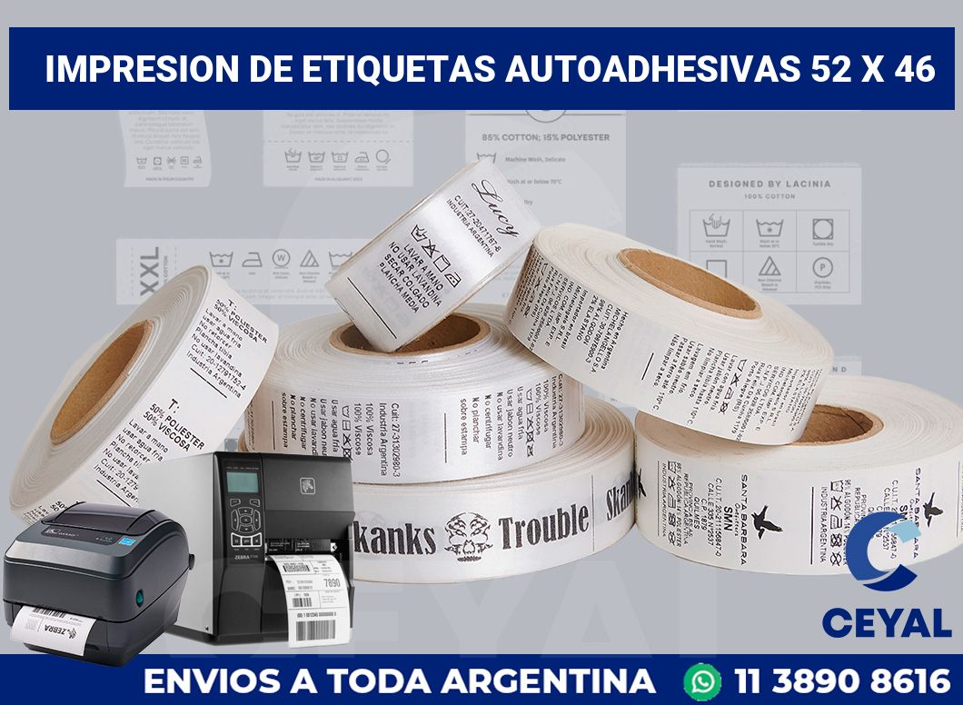 impresion de etiquetas autoadhesivas 52 x 46
