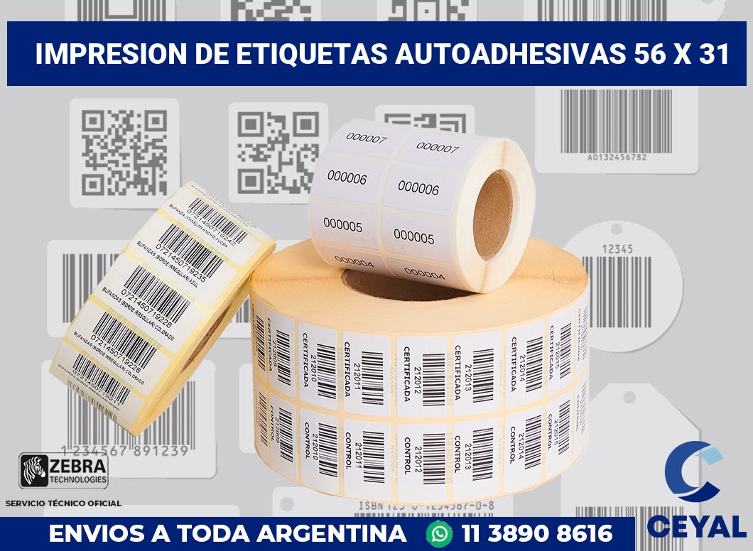 impresion de etiquetas autoadhesivas 56 x 31